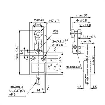 لیمیت سوئیچ کابلی غلطکی ضد آب  10 آمپری سی ان تی دی CNTD CZ-3104 