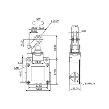 لیمیت سوئیچ غلطکی یک طرفه 10 آمپری سی ان تی دی CNTD CSA-012 