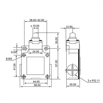 لیمیت سوئیچ فشاری ساده 10 آمپری سی ان تی دی CNTD CSA-001 