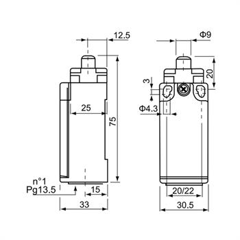 لیمیت سوئیچ فشاری ساده طرح ارش 6 آمپری سی ان تی دی CNTD CZE-00-AM   