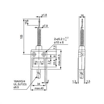 لیمیت سوئیچ کابلی آنتنی ضد آب  10 آمپری سی ان تی دی CNTD CZ-3169 