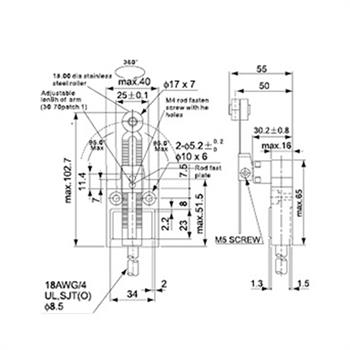 لیمیت سوئیچ کابلی غلطکی رگلاژی  ضد آب  10 آمپری سی ان تی دی CNTD CZ-3108 