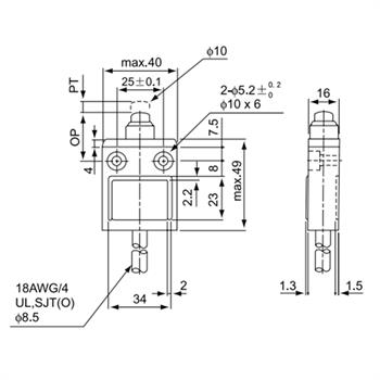 لیمیت سوئیچ کابلی فشاری ضد آب  10 آمپری سی ان تی دی CNTD CZ-3111 