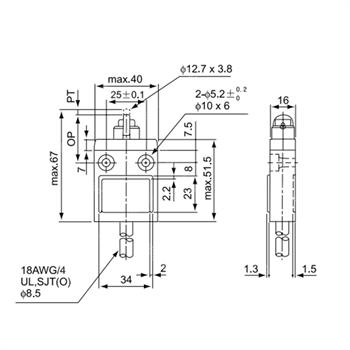 لیمیت سوئیچ کابلی فشاری غلطکی خلاف جهت ضد آب  10 آمپری سی ان تی دی CNTD CZ-3103 