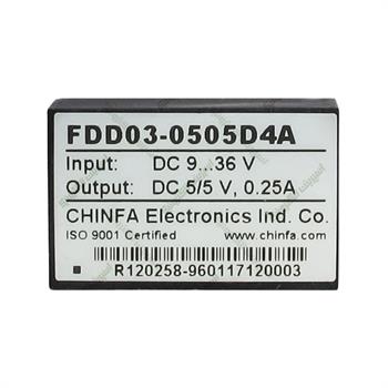 مبدل ولتاژ چینفا 250 میلی آمپر CHINFA FDD03-0505D4A DC/DC IN:9-36V OUT:5/5V