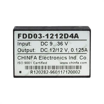 مبدل ولتاژ چینفا 125 میلی آمپر CHINFA  FDD03-1212D4A  DC/DC  IN:9-36V OUT:12/12V