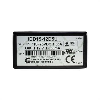 مبدل ولتاژ چینفا 630± میلی آمپر CHINFA IDD15-12D5U DC/DC IN:18-75V OUT:±12V