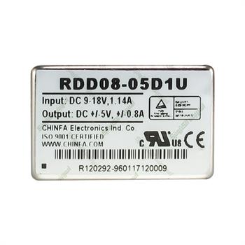 مبدل ولتاژ چینفا 800± میلی آمپر CHINFA  RDD08-05D1U  DC/DC IN:9-18V OUT:±5V