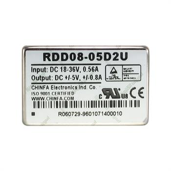 مبدل ولتاژ چینفا 800± میلی آمپر CHINFA RDD08-05D2U DC/DC IN:18-36V OUT:±5V