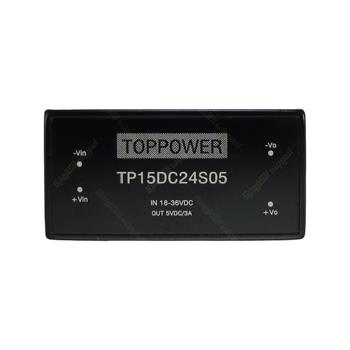 مبدل ولتاژ تاپ پاور 3 آمپر TOPPOWER  TP15DC24S05  DC/DC  IN:18-36V OUT:5V 