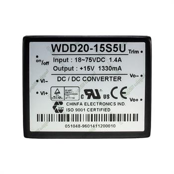 مبدل ولتاژ چینفا 1/33 آمپر CHINFA  WDD20-15S5U  DC/DC  IN:18-75V OUT:+15V