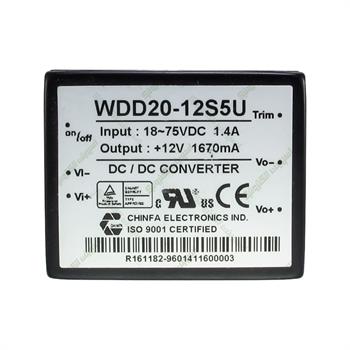 مبدل ولتاژ چینفا 1.67 آمپر CHINFA WDD20-12S5U DC/DC IN:18-75V OUT:+12V