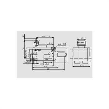 میکروسوئیچ دوبل غلطک دار 20 آمپر 6 پایه  XURUI XV-155-2C25 
