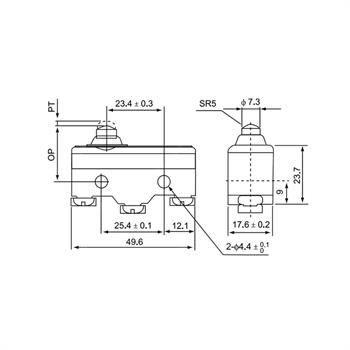 میکروسوئیچ دکمه ای سی ان تی دی 15 آمپر 3 پایه CNTD CM-1306