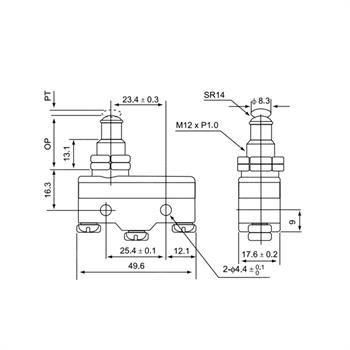 میکروسوئیچ شاسی دار بلند سی ان تی دی 15 آمپر 3 پایه CNTD CM-1307