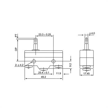 میکروسوئیچ شاسی دار سی ان تی دی 15 آمپر 3 پایه CNTD CM-1305