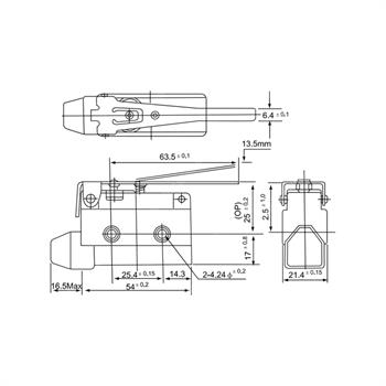 میکروسوئیچ ضد آب اهرم دار بلند سی ان تی دی 10 آمپر 3 پایه CNTD CZ-7120