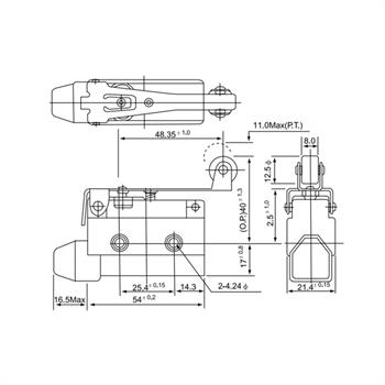 میکروسوئیچ ضد آب غلطک دار بلند سی ان تی دی 10 آمپر 3 پایه  CNTD CZ-7121