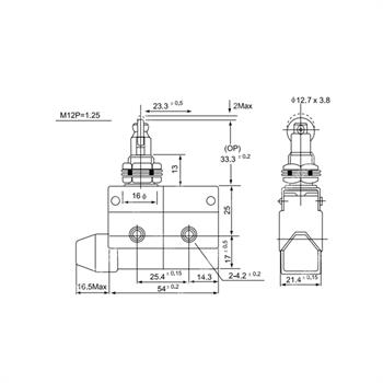 میکروسوئیچ ضد آب غلطک دار مخالف بدنه 10 آمپر  CNTD CZ-7312