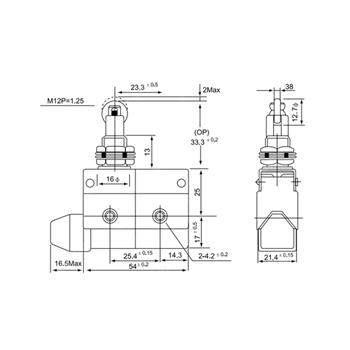میکروسوئیچ غلطک دار جهت بدنه سی ان تی دی  15 آمپر  CNTD CZ-7311