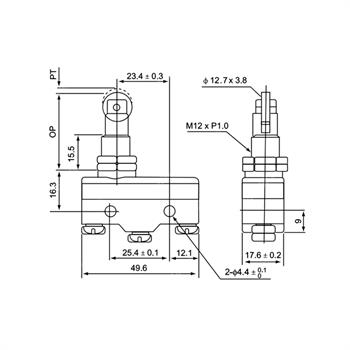 میکروسوئیچ غلطک دار جهت بدنه سی ان تی دی 15 آمپر 3 پایه CNTD CM-1308