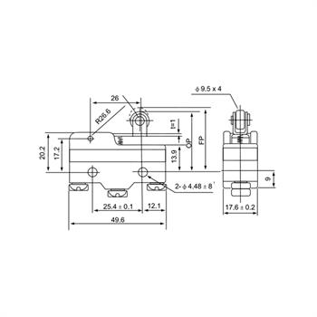 میکروسوئیچ غلطک دار کوتاه 15 آمپر 3 پایه  CNTD CM-1704
