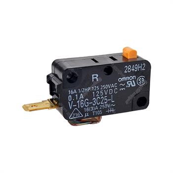میکروسوئیچ فیش خور بدون اهرم نرمالی اوپن امرون 16 آمپر 2 پایه  OMRON V-16G-3C25-L
