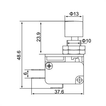 میکروسوییچ دکمه دار فشاری سی ان تی دی  10 آم‍پر CNTD CMV100D /CSAQ 