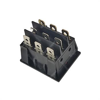  کلید راکر 3 پل چراغدار قرمز 2حالته 9پایه 16آمپر KCD3-301N 