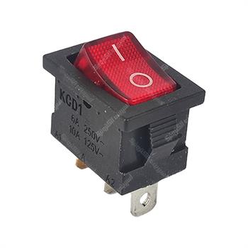کلید راکر چراغ دار 2حالته 3پایه 6 آمپر KCD1